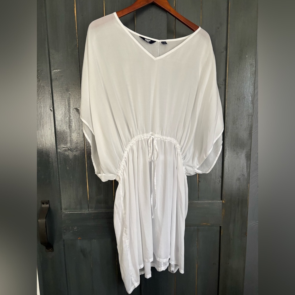 Xx Lands' End White Women's draw string waist Tunic Top sz XL -XXL Xx